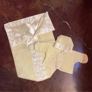 Vintage Yellow Fleece Baby Jacket and Bunting
